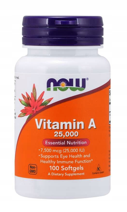 NOW Foods Vitamin A 25 000 IU VITAMIN A VISION SKIN 100 softgels Manufacturer code 733739003409