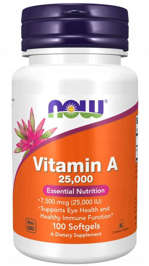 NOW Foods Vitamin A 25 000 IU VITAMIN A VISION SKIN 100 softgels