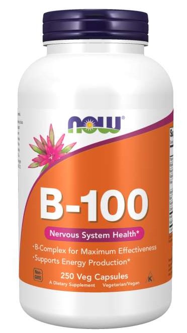 NOW Foods Vitamin B-100 Complex Supports Energy Production Group B 250vcap Brand Now foods