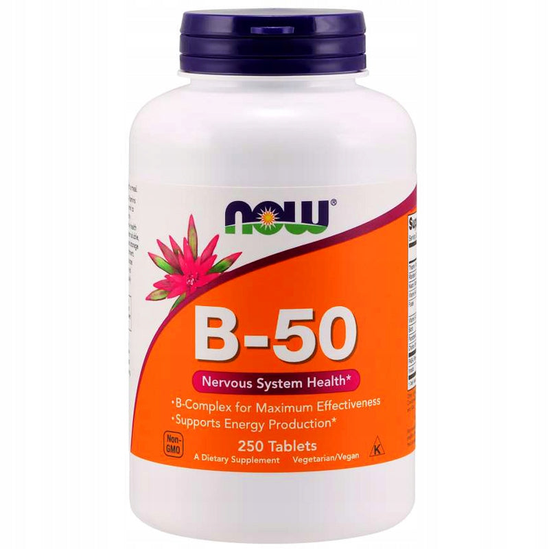 NOW Foods Vitamin B-50 Complex Vitamins B STRESS MEMORY VEGE 250tab Brand Now foods