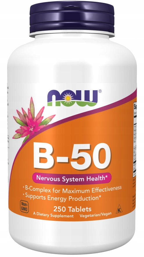 NOW Foods Vitamin B-50 Complex Vitamins B STRESS MEMORY VEGE 250tab