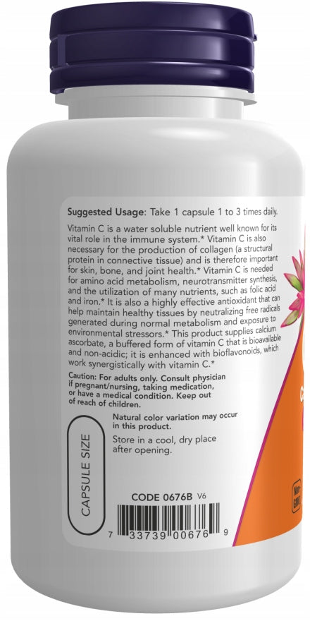 NOW Foods Vitamin C-500 Calcium Ascorbate-C Buffered Vitamin Calcium 100k Manufacturer code 733739006769