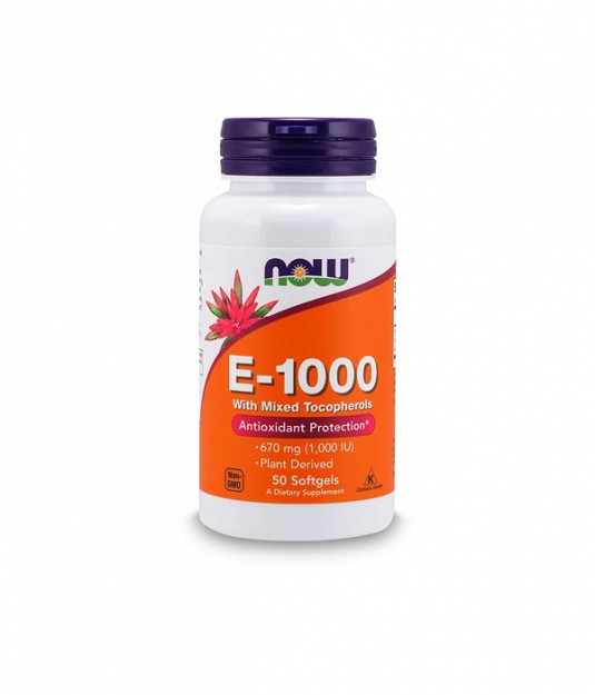 NOW Foods Vitamin E-1000 Natural POWERFUL ANTIOXIDANT 50k Manufacturer code 733739009005
