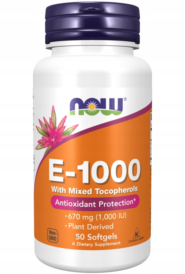 NOW Foods Vitamin E-1000 Natural VITAMIN OF YOUTH ANTIOXIDANT 50k