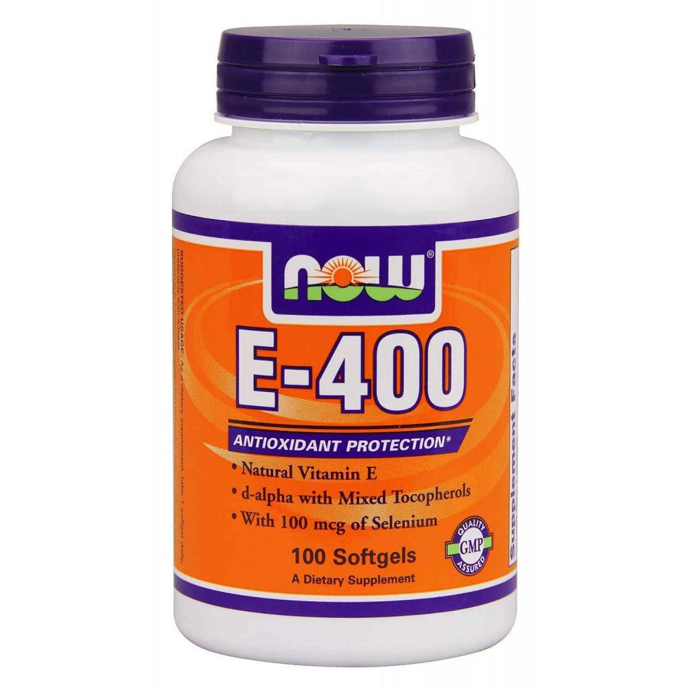 NOW Foods Vitamin E-400 D-Alpha Tocopherol Antioxidant Detox 100 SGELS Brand Now foods
