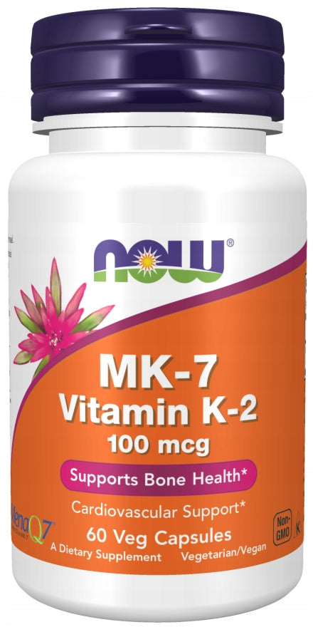 NOW Foods Vitamin MK-7 K-2 MenaQ7 Natto VITAMIN K2 MK7 100mcg 60 vegekaps
