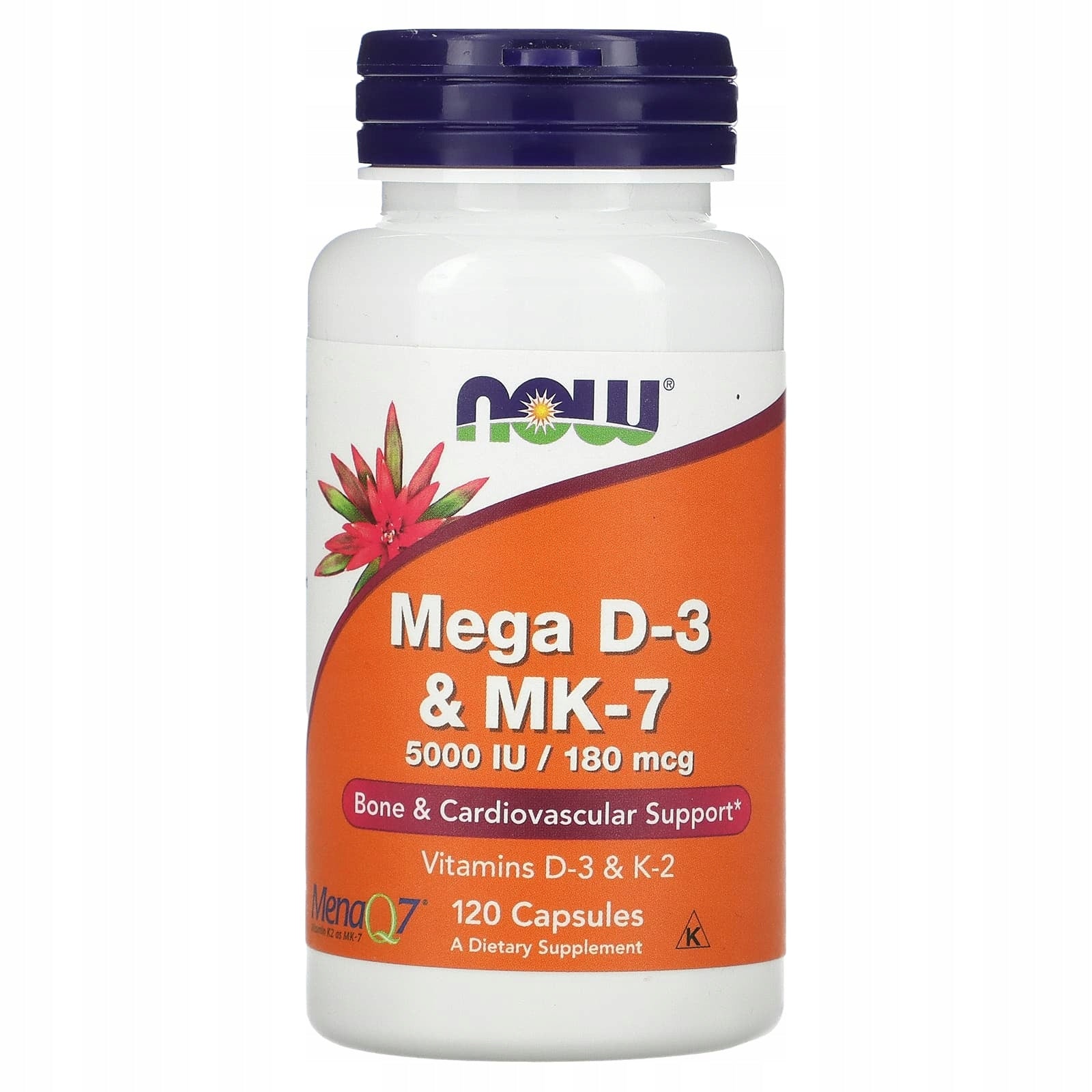 NOW MEGA D3 5000 & K2 MK7 180MCG 120 VC VITAMIN BONE RESISTANCE