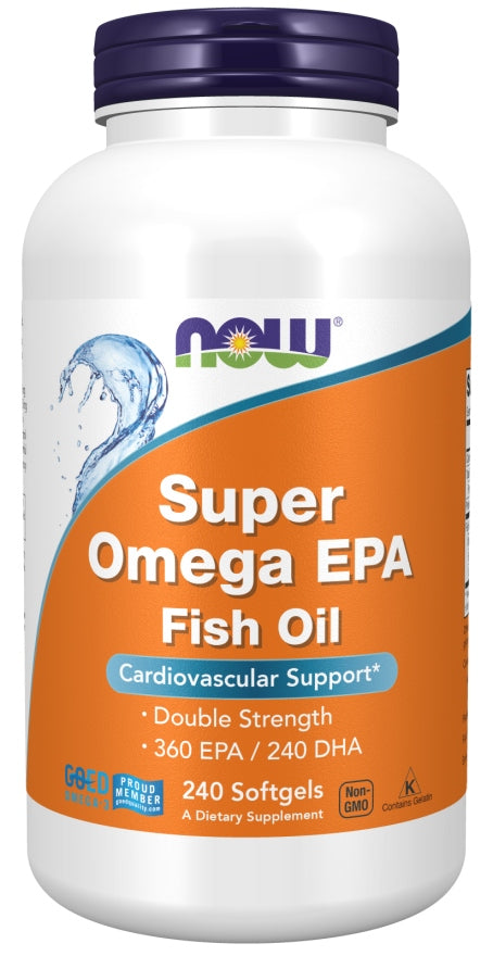 NOW Super Omega Molecularly Distilled EPA DHA 360/240mg HEART IMMUNITY 240