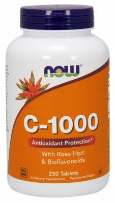 NOW Vitamin C-1000 Rose Hips & Bioflavonoids WILD ROSE BIOFLAVONOID 250t Brand Now foods