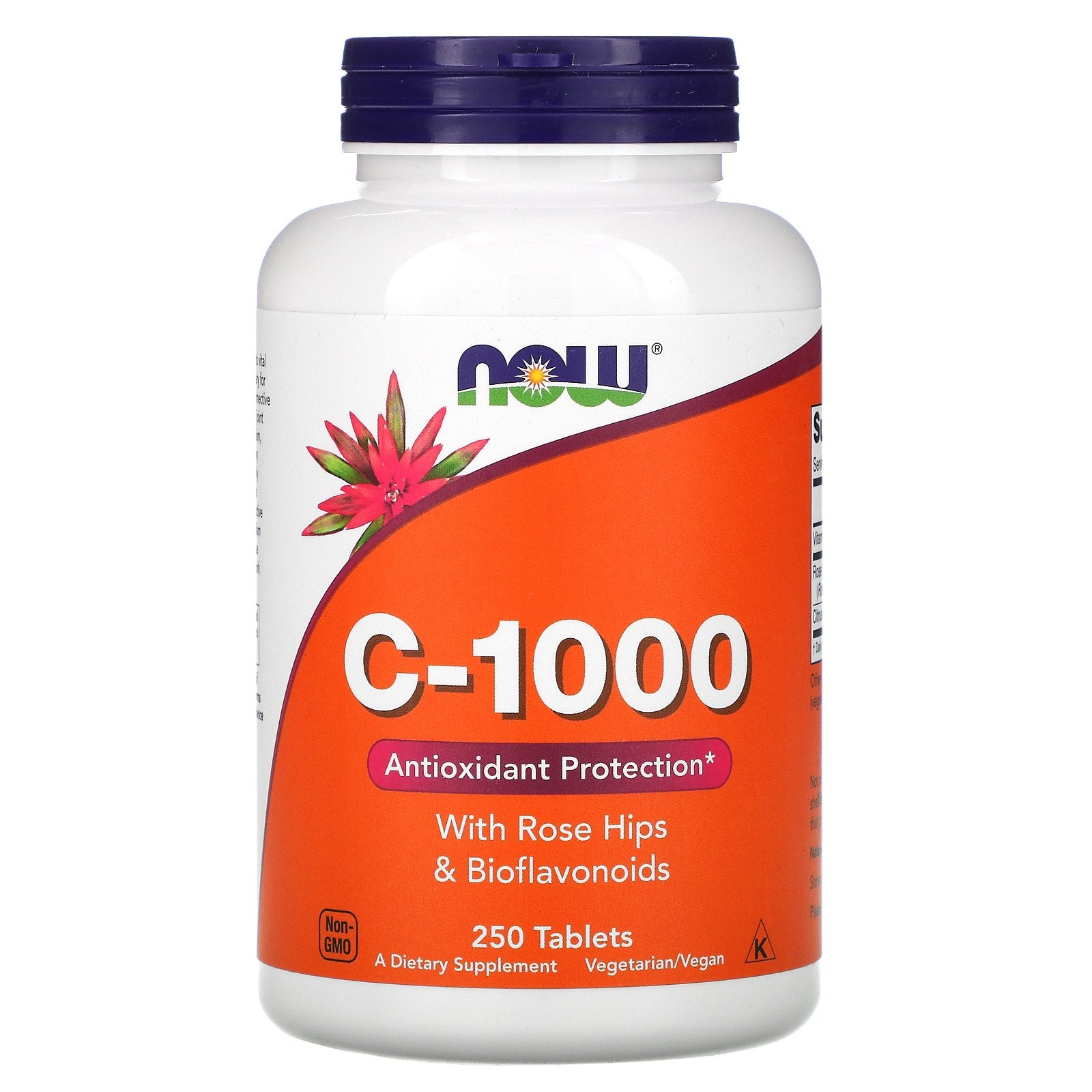 NOW Vitamin C-1000 Rose Hips & Bioflavonoids WILD ROSE BIOFLAVONOID 250t Expiration date not specified