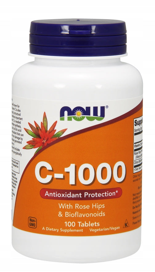 NOW Vitamin C-1000 Rose Hips & Bioflavonoids Wild ROSE BIOFLAVONOIDS 100t
