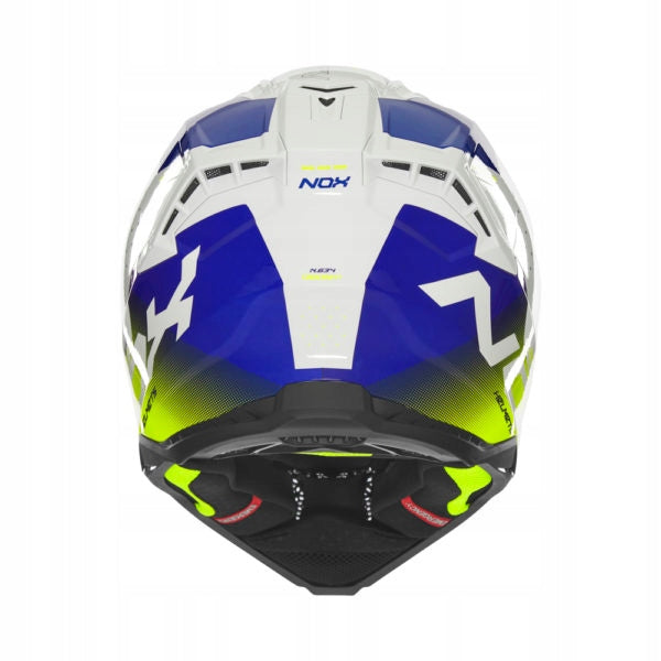 NOX HELMET OFF ROAD / CROSS N634 GRADIENT WHITE/BLUE/YELLOW FLUO Size XXL