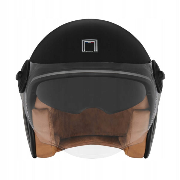 NOX PREMIUM OPEN HELMET JET HERITAGE LINE BLACK/TITANIUM MATT - M