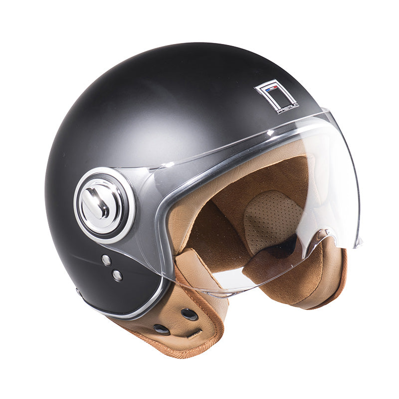 NOX PREMIUM OPEN HELMET JET IDOL SOLID COLOR BLACK MAT SIZE L