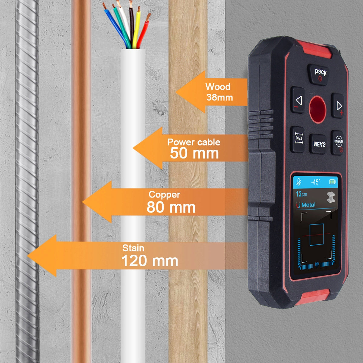 NOYAFA NF-518S Stud Detector and Wall Scanner, Metal and Wood Detector Manufacturer code NF-518S