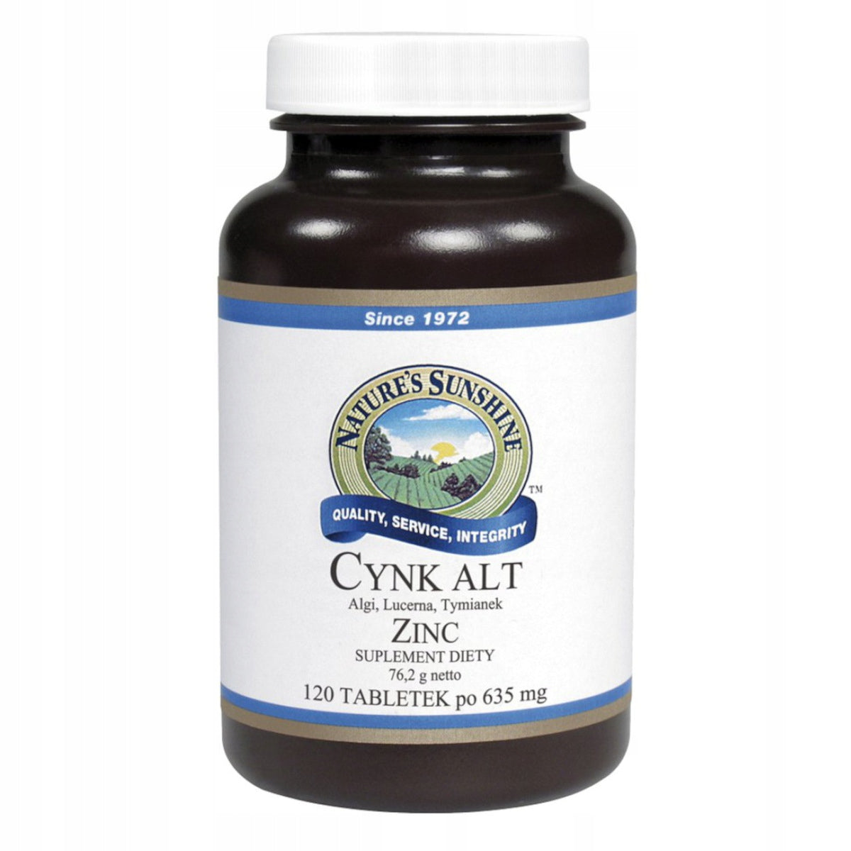 NSP Zinc ALT 15 mg alfalfa and thyme Nature's Sunshine - 120 tablets EAN (GTIN) 5701391104821
