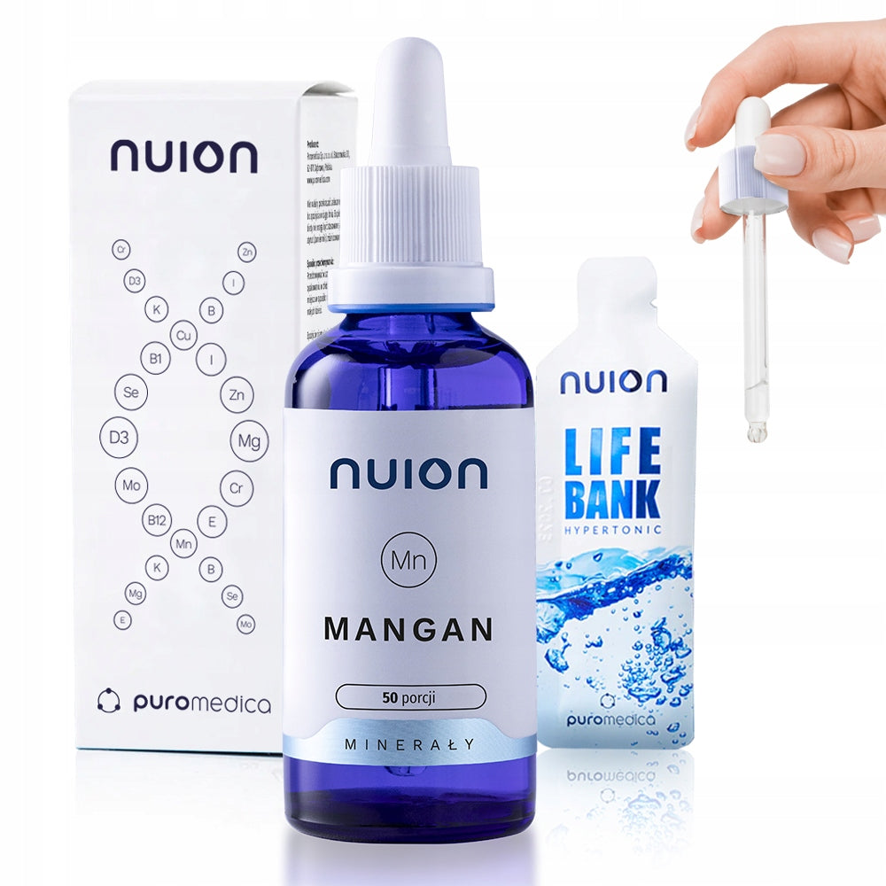 NUION Manganese, liquid drops supplement, 50 servings healthy bones and connective tissues