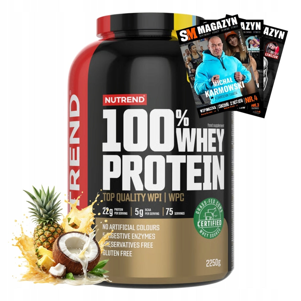 NUTREND 100% WHEY PROTEIN 2250 g WPC WPI SOY PROTEIN CONCENTRATE