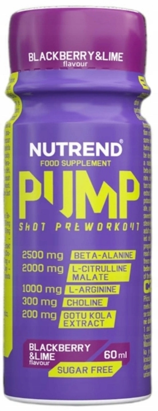 NUTREND Pump Shot 60ml BLACKBERRY LIME Strong Pre-Workout Shot