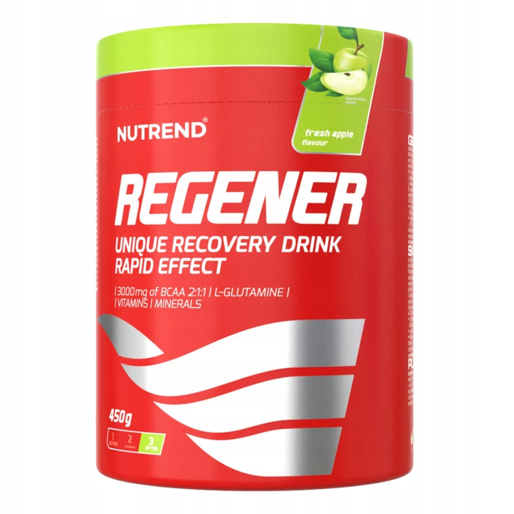 NUTREND REGENER 450 g ENERGY AND STIMULATION REGENERATION AFTER TRAINING STRENGTH Expiration date at least six months from the date of purchase