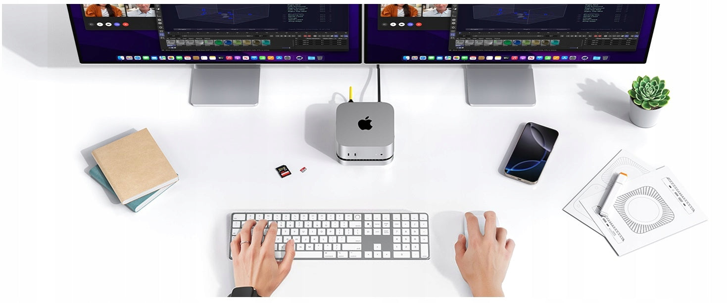 NVMe M.2 40Gbps Mac Mini M4 Pro 2xUSB Thunderbolt 4 5 Docking Station Manufacturer code Stacja dokująca Hub Dock Mac Mini M4 Nvme HD