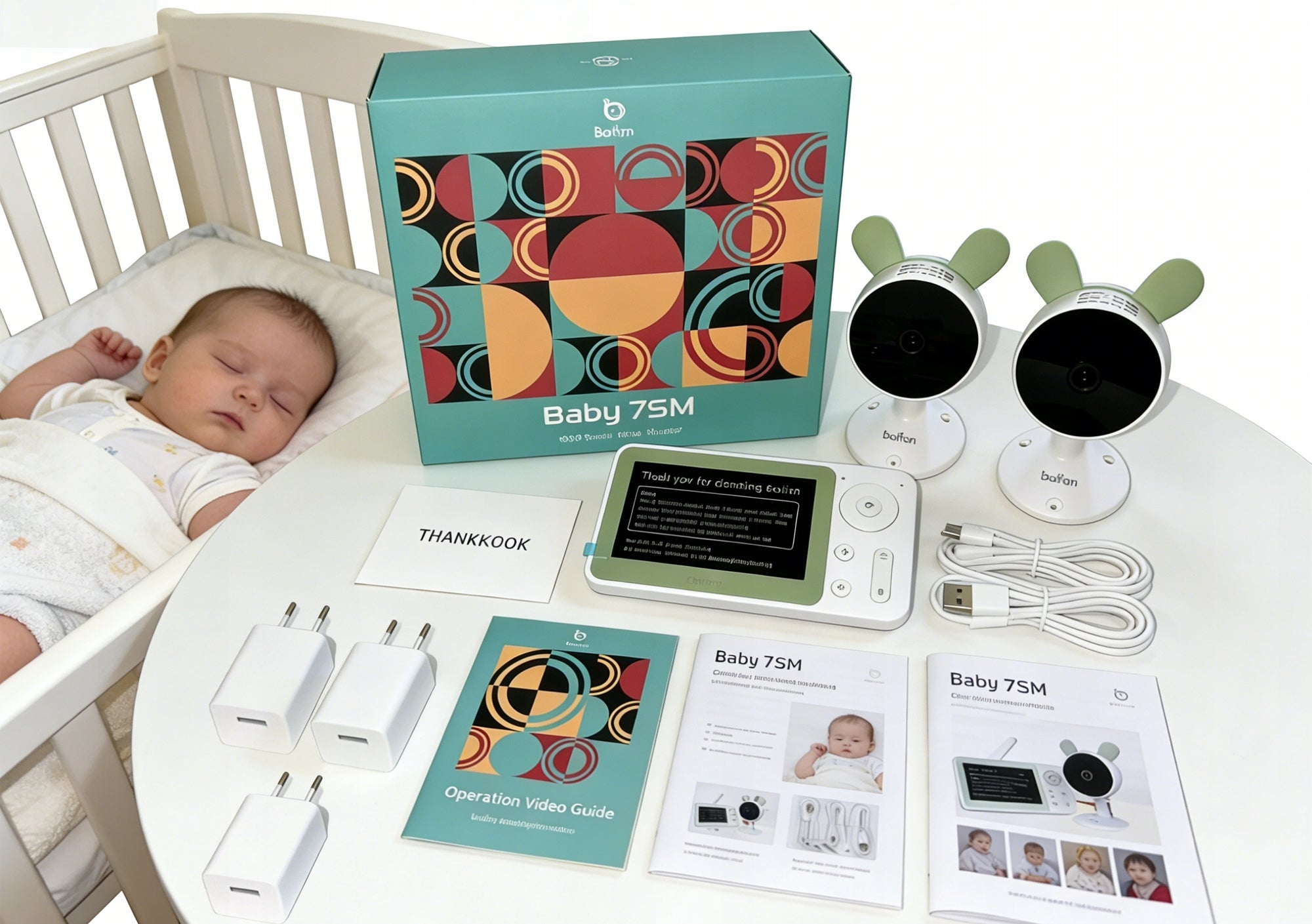Nanny Boifun 2 Cameras Lcd 4.3'' Two Way Communication 144h Ready Kind electronic nanny