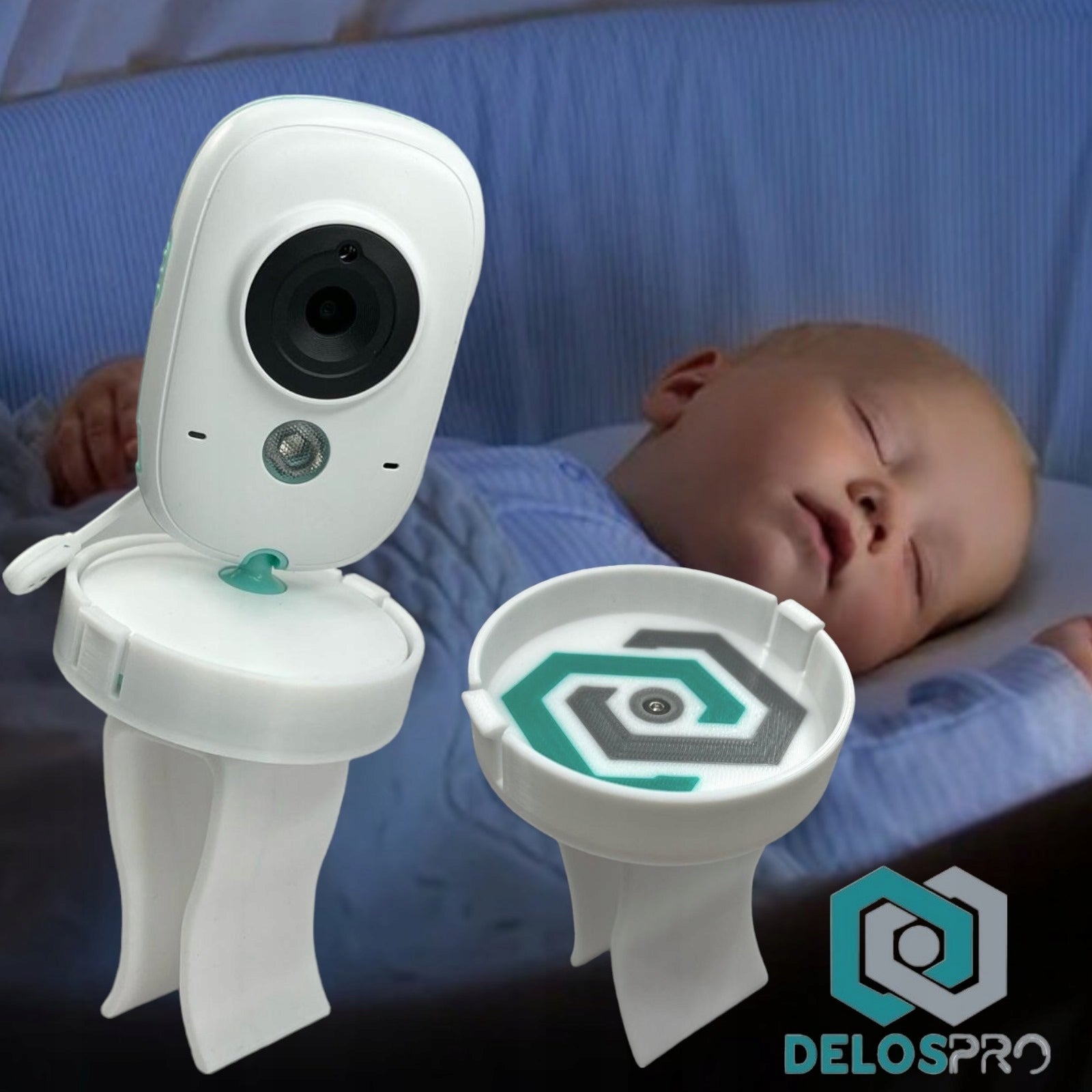 Nanny holder Esperanza LCD 2.4 Juan for crib Color white