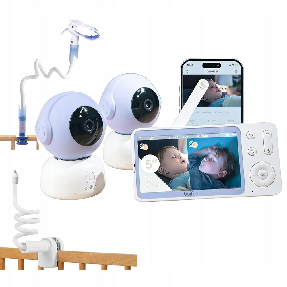 Nanny with 2 cameras and 5'' audio screen and app control