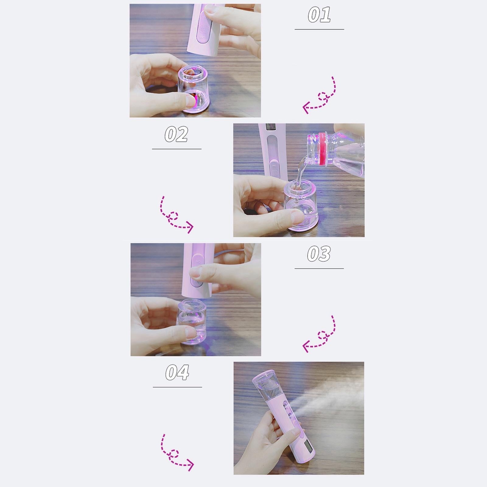Nano Facial Mist Portable Mini Face Steamer for Eyelash White Pink Medical device type accessories for a medical device or a product without an intended medical purpose