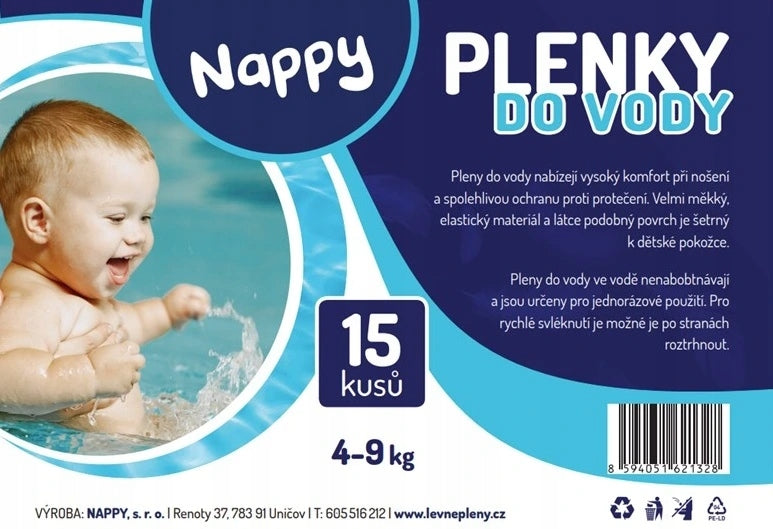 Nappy natahovací pleny do vody 4-9 kg 15 ks Manufacturer of a medical device Nappy