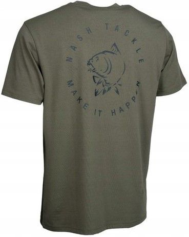Nash T-Shirt Make It Happen Carp Logo Green #XXL Size XXL