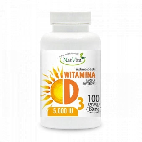 NatVita Vitamin D3 5000iu (on sunflower oil)100caps