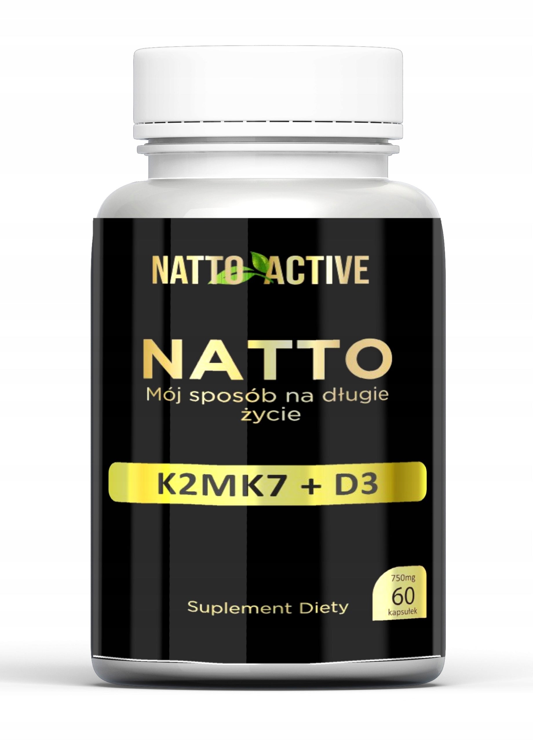 Natto Active Vitamin D3 2000 Vitamin K2 MK7 Nattokinase – 60 capsules