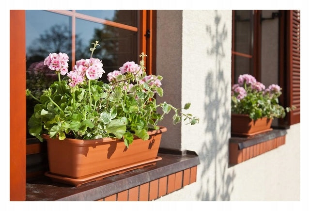 Natura balcony box 1000x187x14mm brick red Maximum length 100 cm