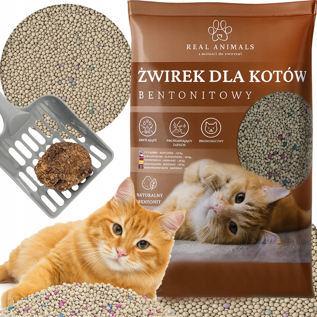 Natural Cat Bentonite Litter 20 KG 25 L Dust-Free Absorbent