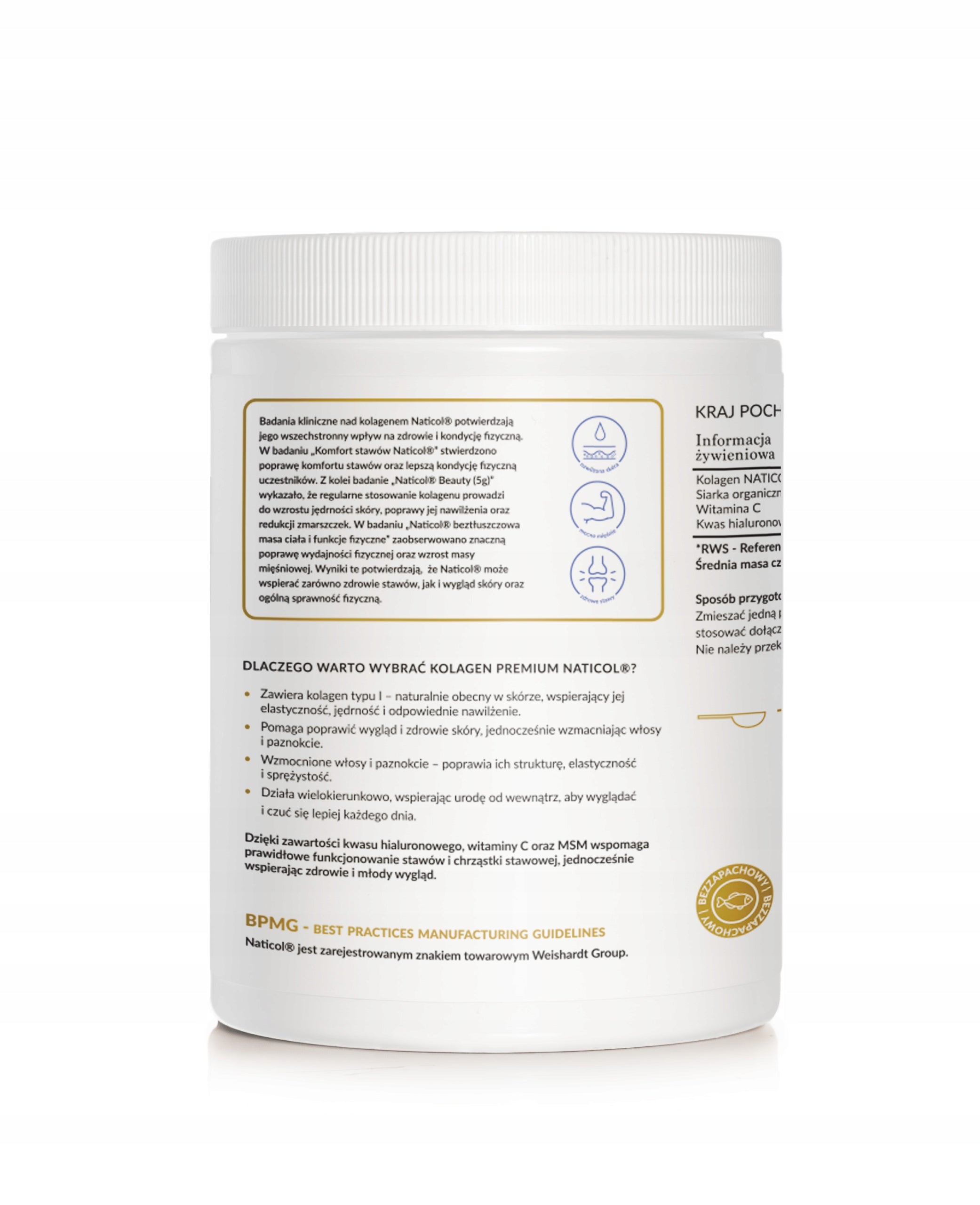 Natural Collagen PREMIUM Colagen Supports Skin Joints HA MSM WIT C 800 g Brand Natural Herbs