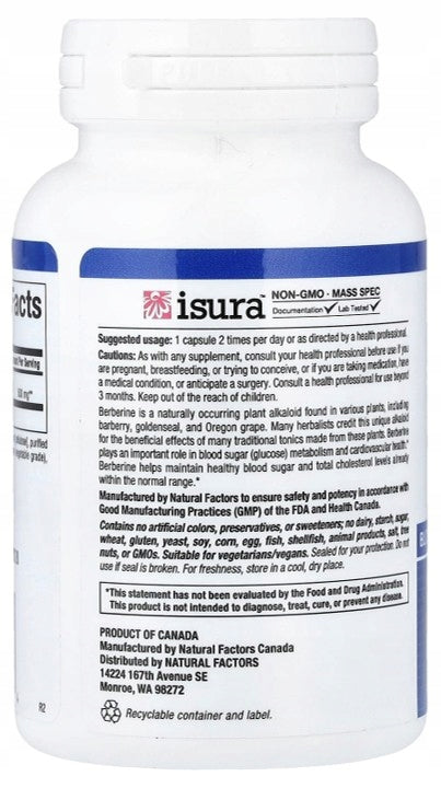 Natural Factors - Berberine / Berberine HCl (hydrochloride) 500mg | 60 kaps Medical device no
