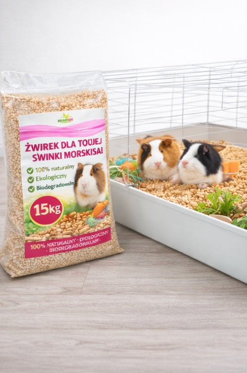 Natural Pellet Litter 15kg CERTIFIED Mulch for Cat Rabbit Dog Eco Brand Skamvit