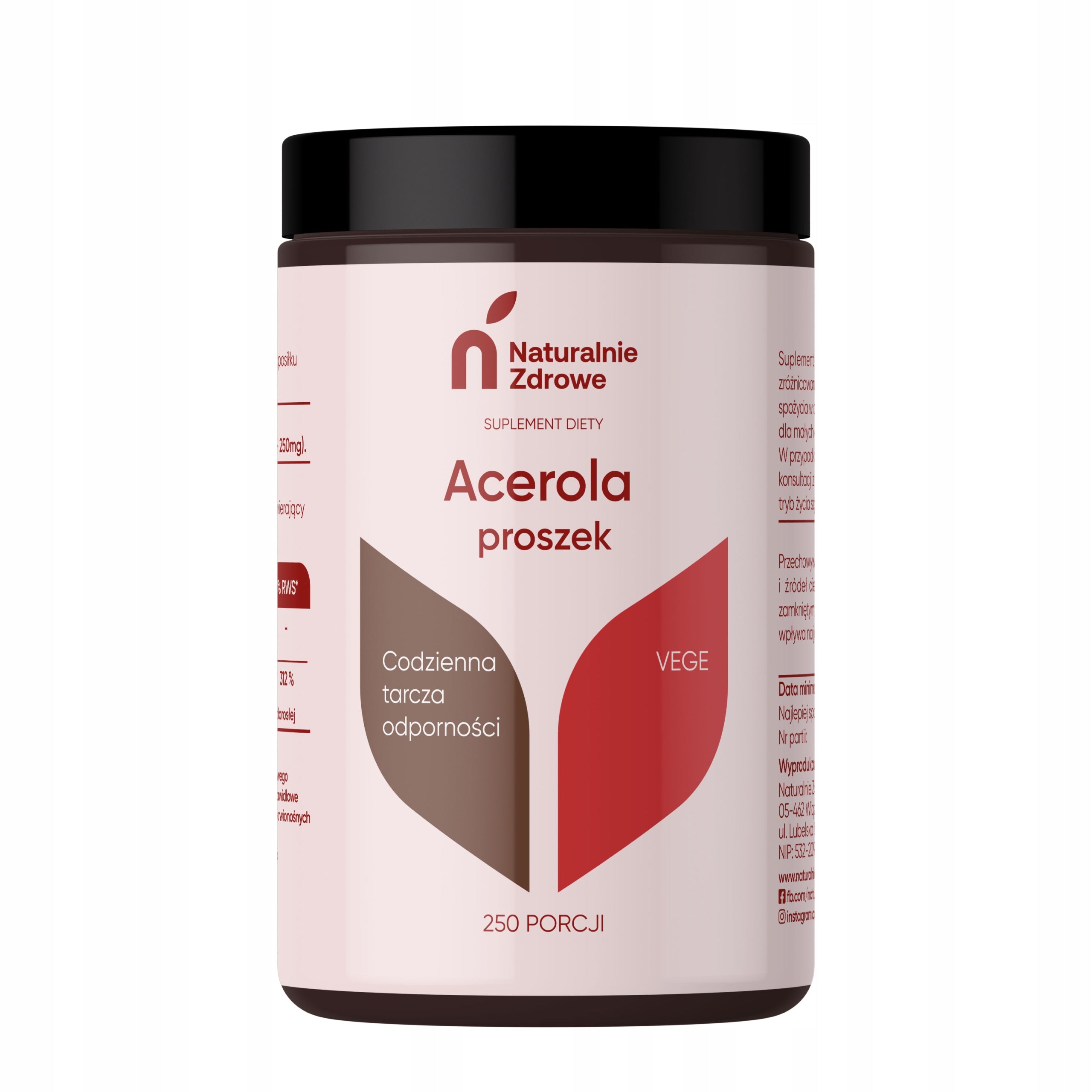 Naturalnie Zdrowe Dietary Supplement Acerola Vitamin C Powder 250 g
