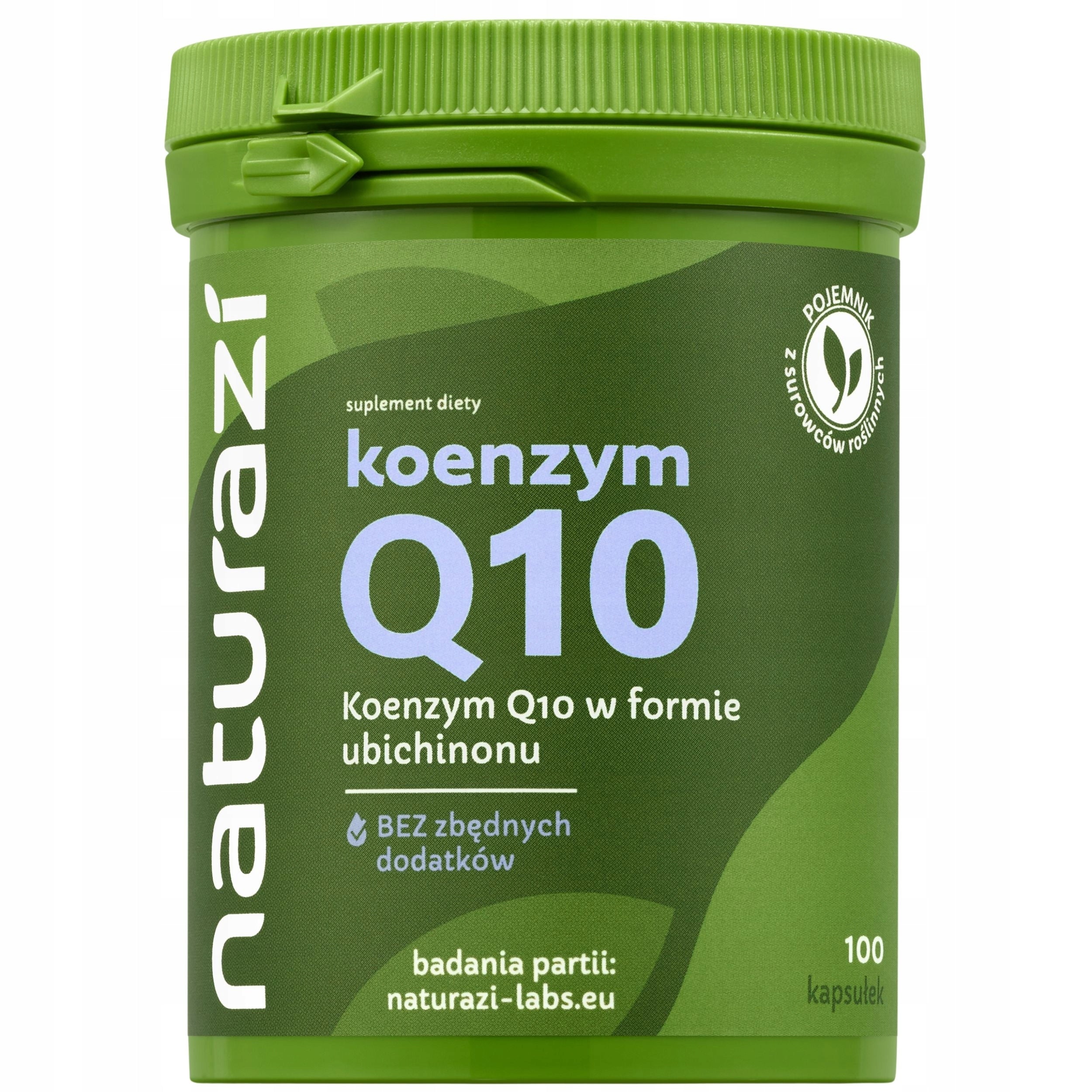 Naturazi Coenzyme Q10 100mg UbiqinoN - 100 capsules - TESTS CONTENTS
