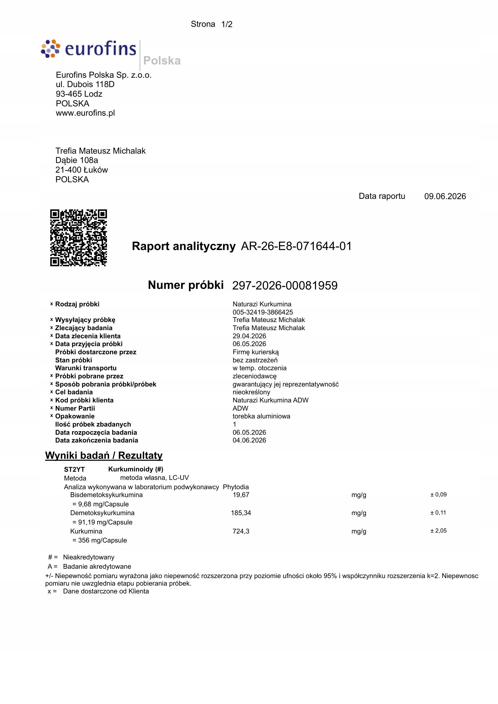 Naturazi curcumin + piperine 350mg - 60 capsules - TESTS CONTENTS Brand no brand