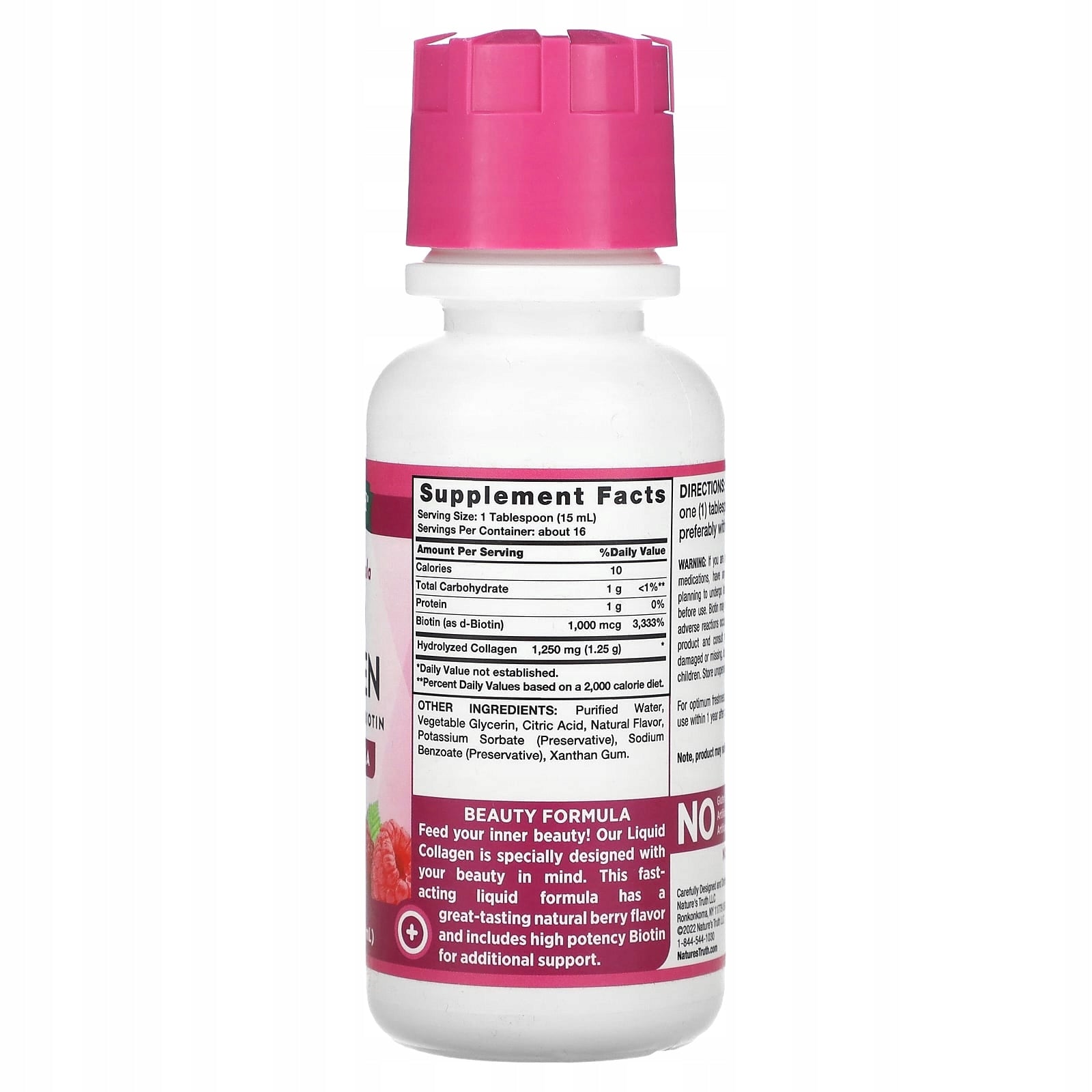 Nature's Truth, Premium Liquid Collagen with Biotin + Vitamin C, Natural Expiration date at least 3 months from the date of purchase