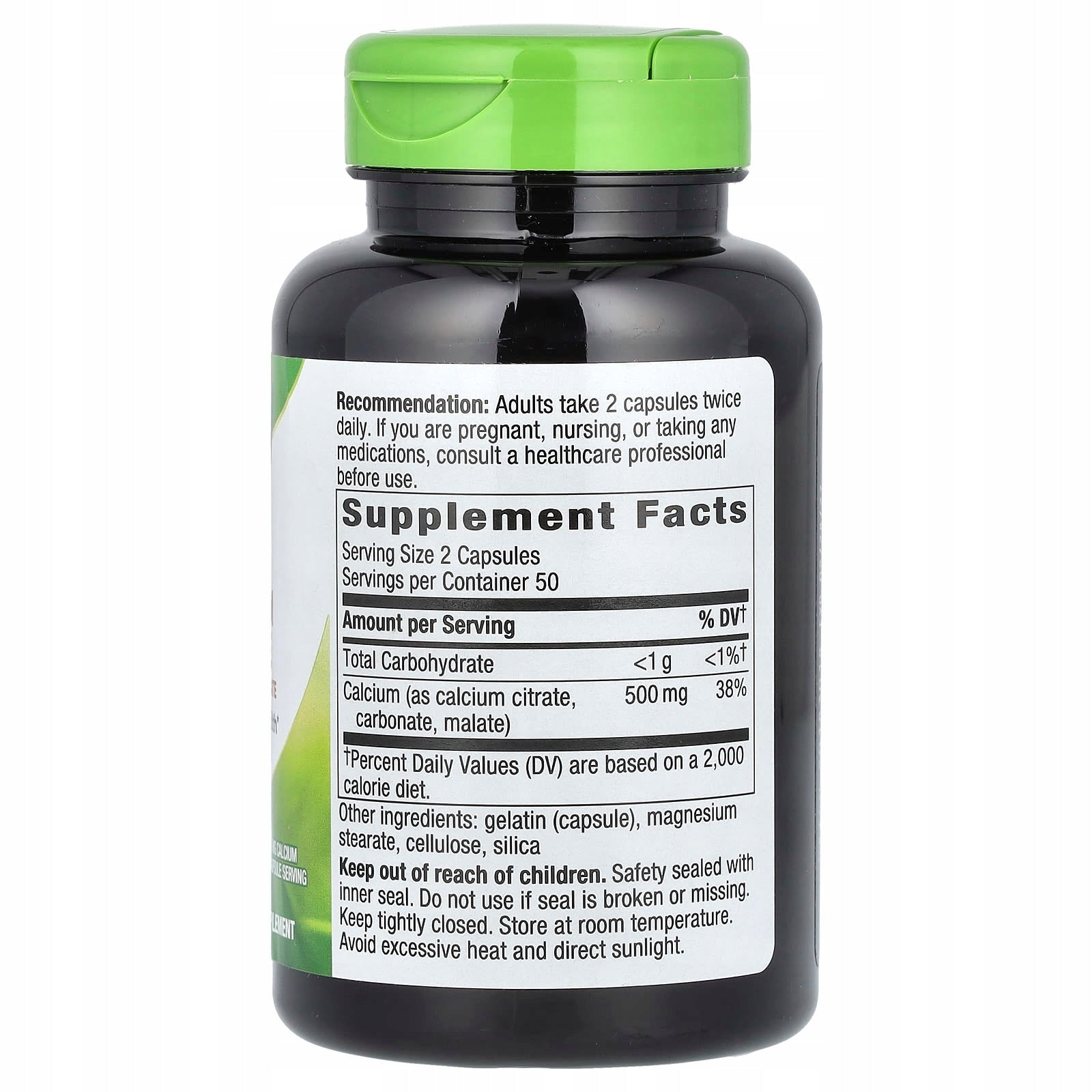 Nature's Way, Calcium Citrate, 500 mg, 100 capsules (250 mg per capsule) Brand Nature's Way