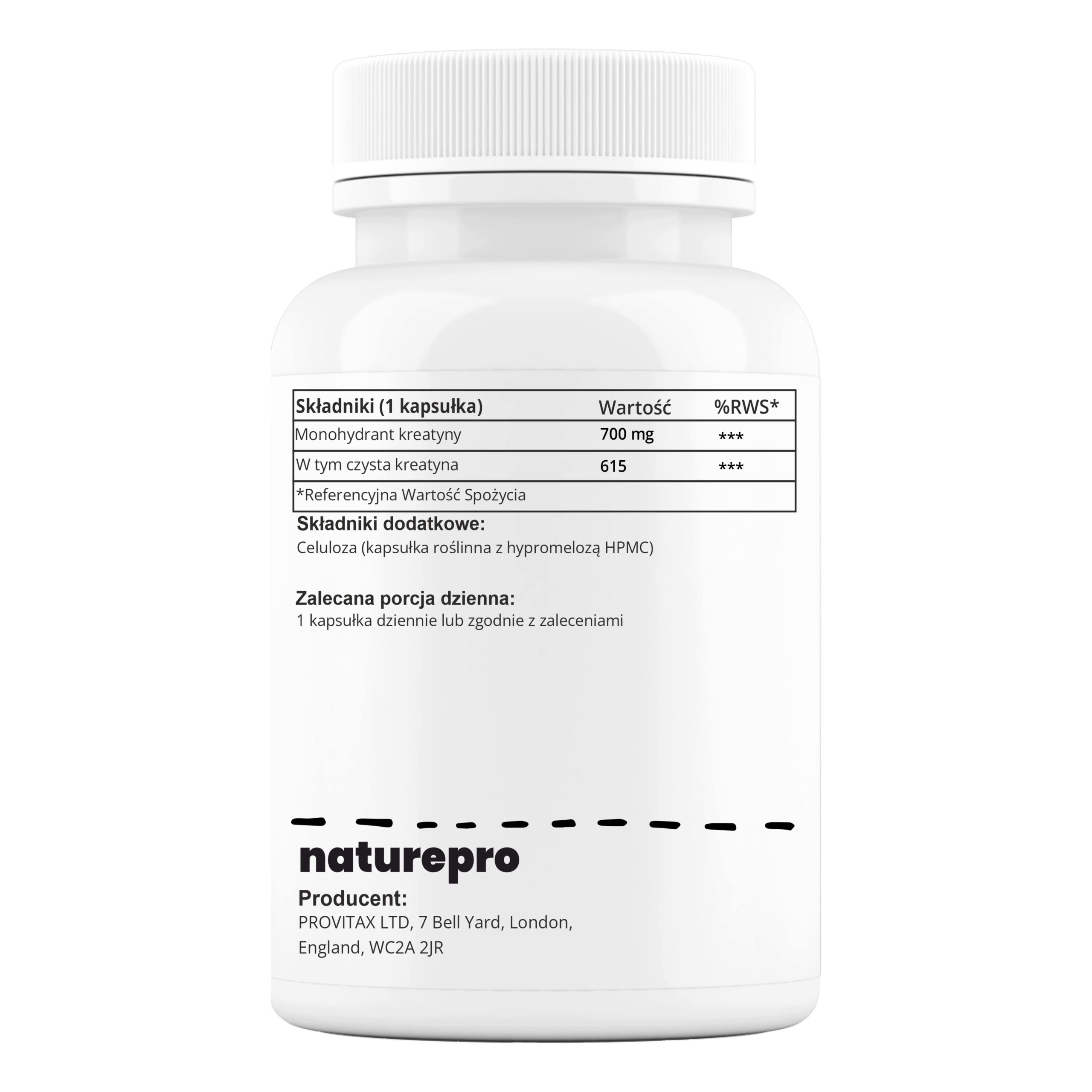 NaturePRO Creatine 700 mg 120 capsules Expiration date at least 1 year from the date of purchase