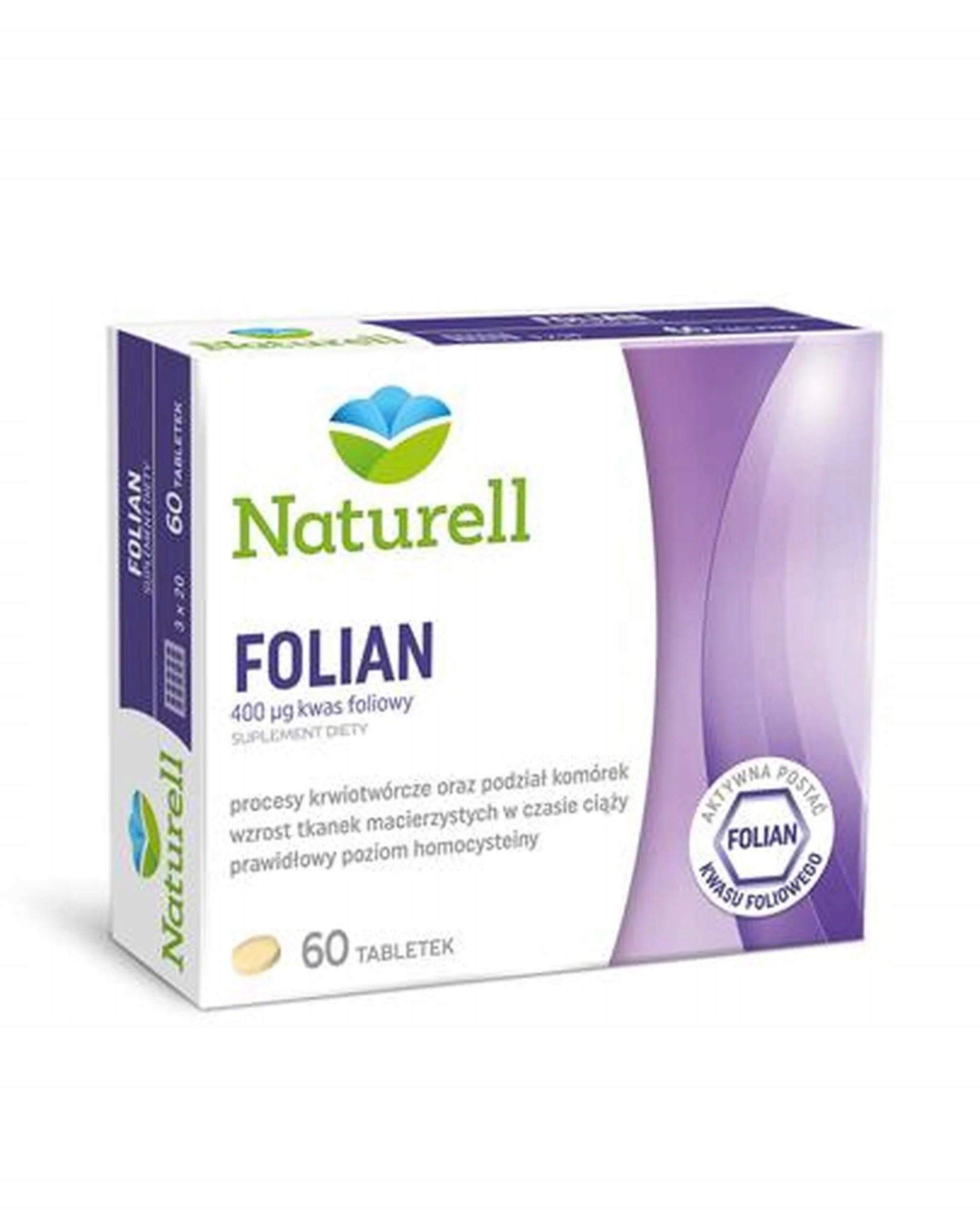 Naturell, Folate, 400 µg folic acid 60 tablets