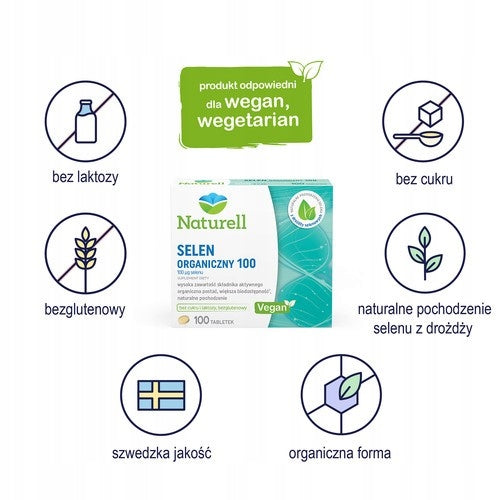 Naturell Organic Selenium 100 tablets, 100 pcs For for women for men