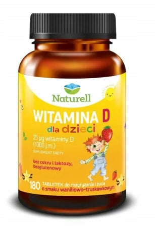 Naturell Vitamin D for children 180 chewable and chewable tablets Packaging status original