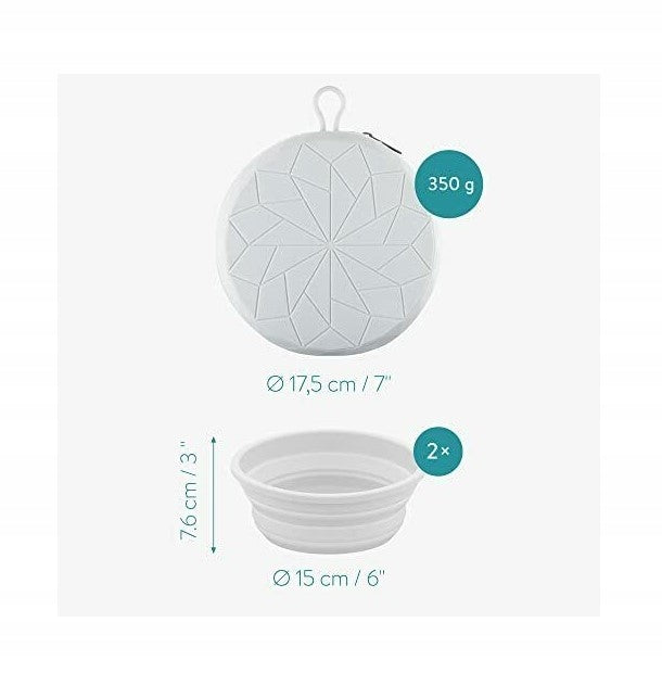 Navaris Folding Dog Bowls, Set of 2 Color gray