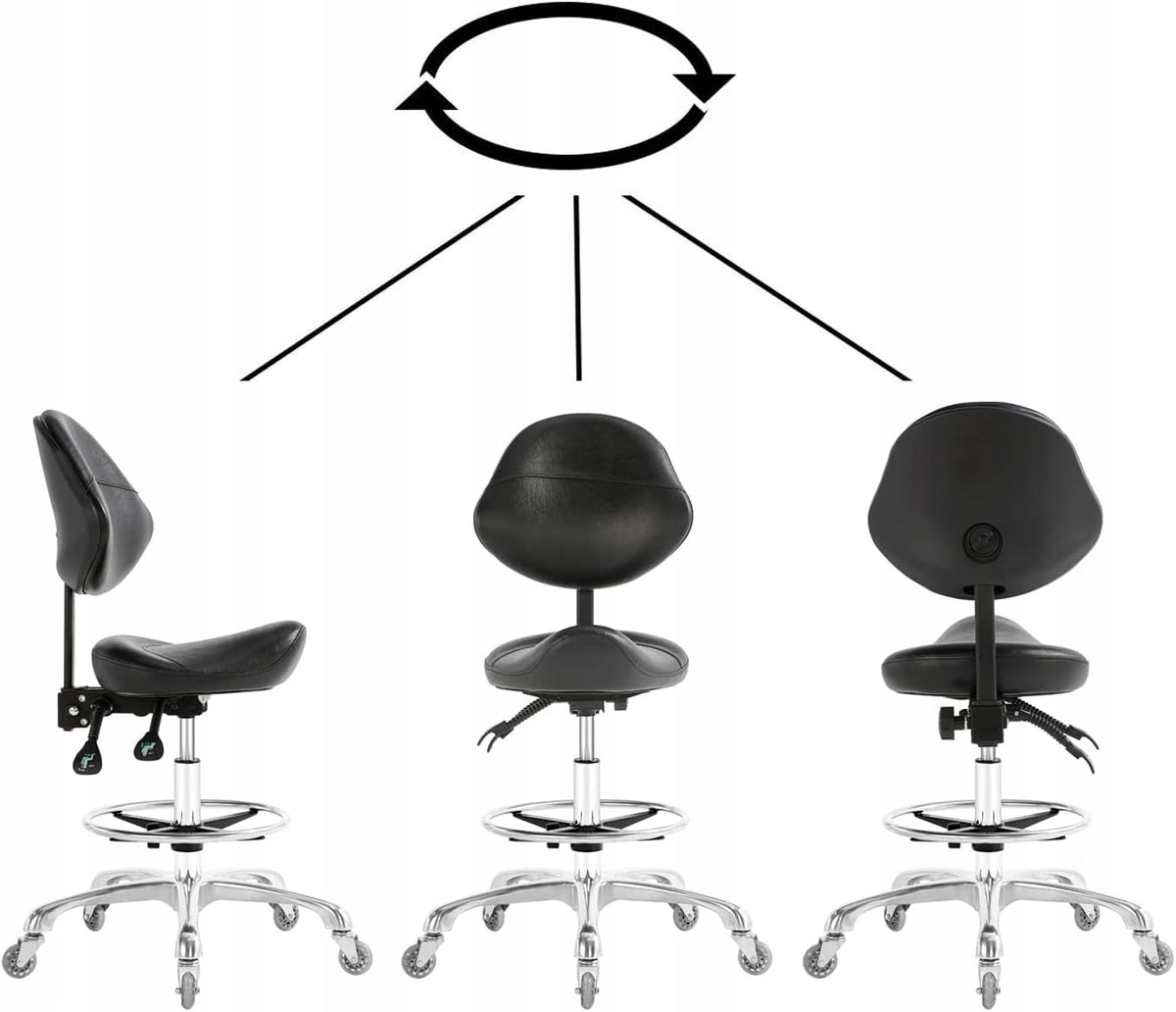 Nazalus swivel chair black with back support and swivel footrest Brand no brand