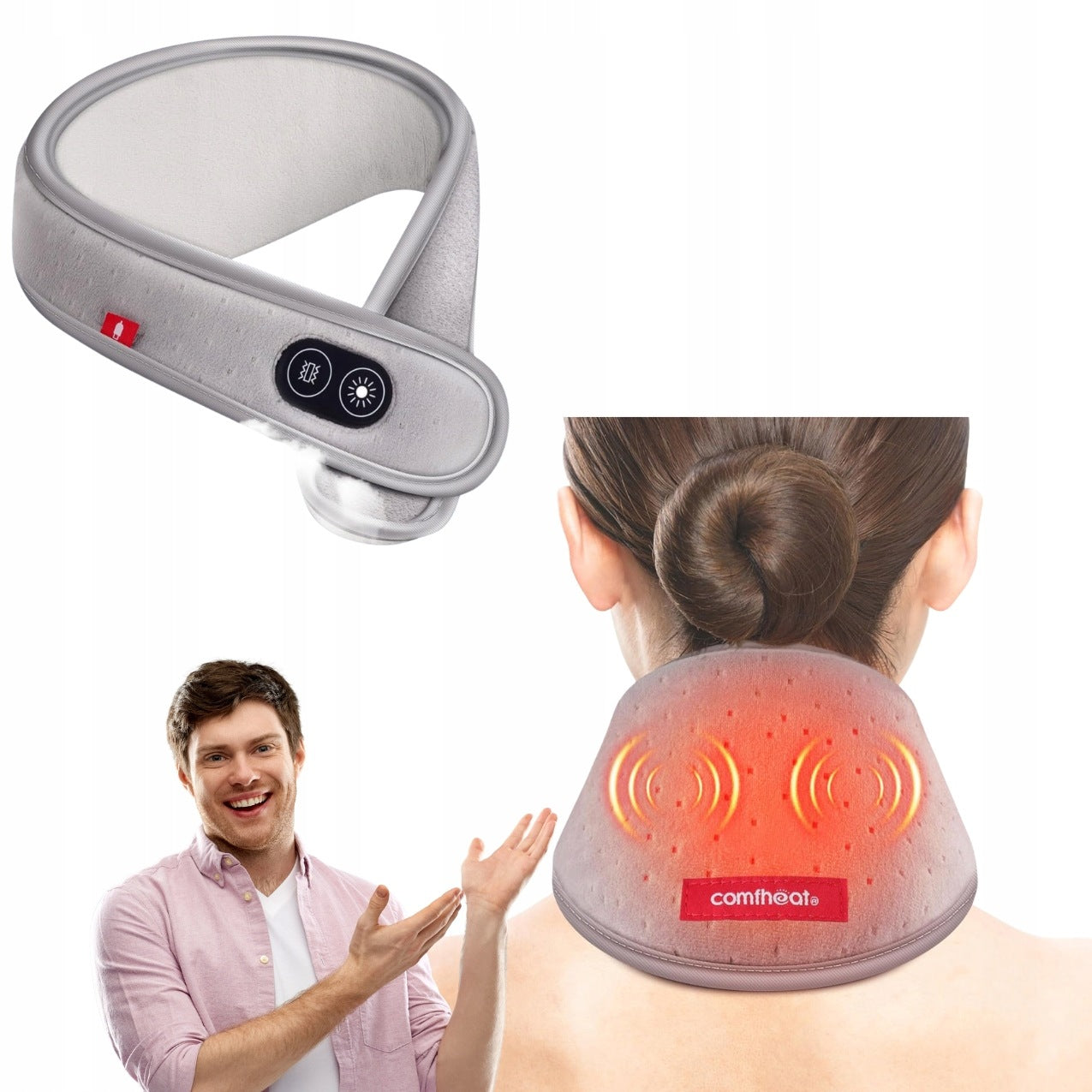 Neck Heating Pillow with Vibration Massage 3 USB Modes and Temperatures